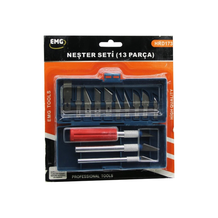 13 PCS  NEŞTER SETİ 13 FARKLI AÇI - ŞEKİLLİ UÇ   3 FARKLI KALINLIK - AĞIZLIKLI METAL SAP (4549)