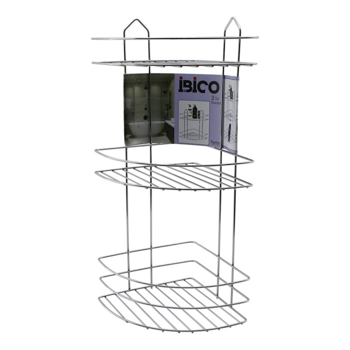 3 KATLI - ÜÇGEN   KROM   METAL  BANYO KÖŞELİK - DUŞKABİN RAF (4549)