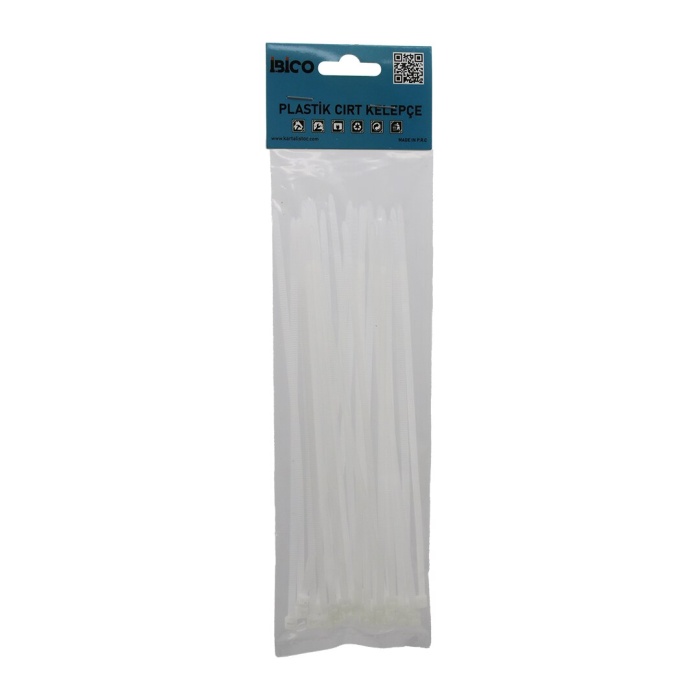 25PCS   BEYAZ   3.6X200MM  PLASTİK CIRT KELEPÇE (4549)