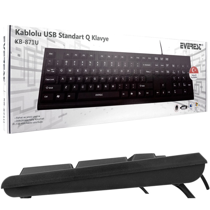EVEREST KB-871U SİYAH USB STANDART Q KLAVYE (4549)