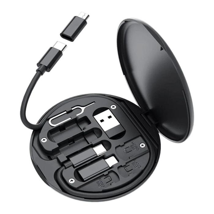 60w Destekli Kablo Kutusu Seyahat Kablo Seti 5&amp;#39;i 1 arada USB Type-C Şarj Kablosu Seti (4549)