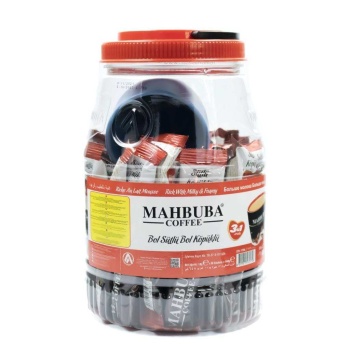 Mahbuba Coffee 3ü1 Arada Sütlü Köpüklü Hazır Kahve Kavanoz 36x18gr +Renkli Kupa Hediyeli
