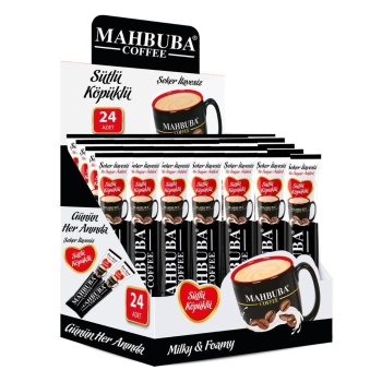 Mahbuba Coffee 2si1 Arada Şekersiz Sütlü Köpüklü Hazır Kahve 24x9,5gr