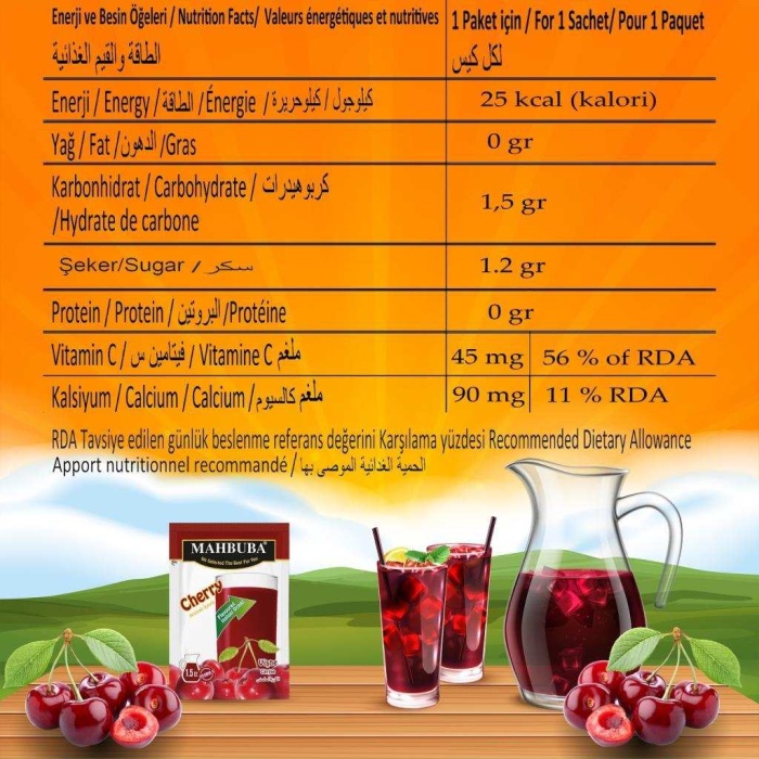 Mahbuba Karpuz Aromalı Soğuk Toz İçecek 24x9gr