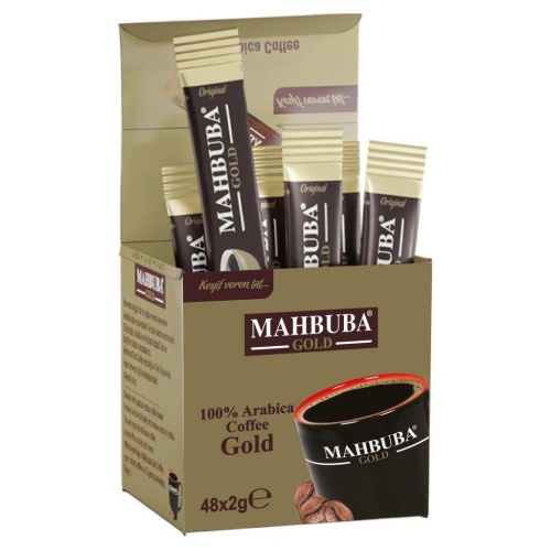 Mahbuba Coffee Çözünebilir %100 Arabica Hazır Gold Kahve Tam Kıvamında 48x2gr