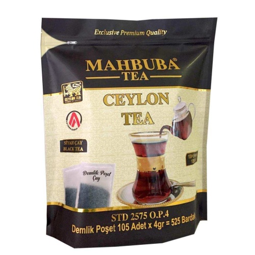 Mahbuba Tea STD 2575 İthal Seylan Sri Lanka Ceylon Kaçak Demlik Poşet Siyah Yaprak Çayı 105x4gr