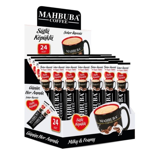 Mahbuba 2si1 Arada Şekersiz Sütlü Köpüklü Hazır Kahve 24x9,5gr