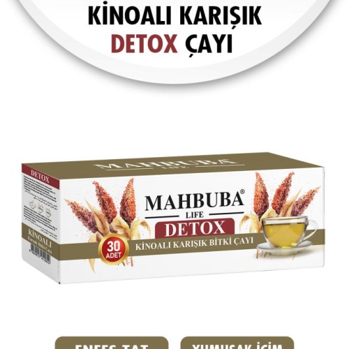 Mahbuba Life Kinoalı Karışık Detox Form Glutensiz Bitki Çayı 1 Aylık - ( 30 Kullanım ) Net 60gr