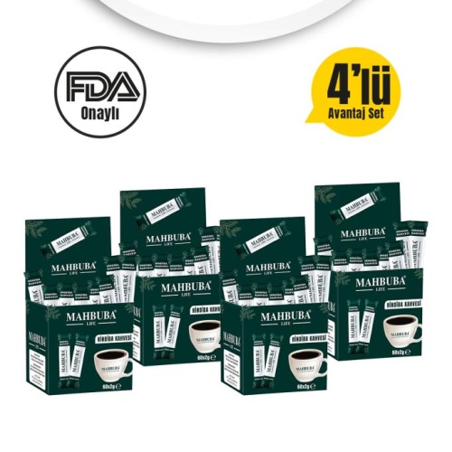 Mahbuba Life Hindiba Kahvesi Detox Form Diyet Glutensiz Kahve 4x 120gr ( 4 Aylık Kullanım )