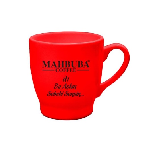 Mahbuba Seramik Kırmızı Şık Kahve Ve Çay Fincanı Kupası 200 mL