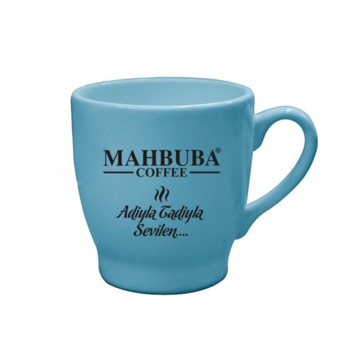 Mahbuba Seramik Mavi Şık Kahve Ve Çay Fincanı Kupası 200 mL