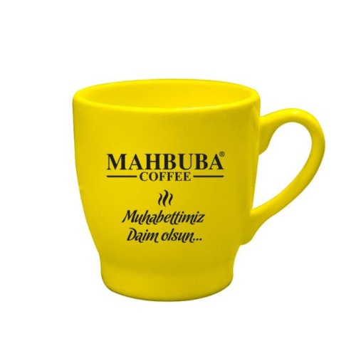 Mahbuba Seramik Sarı Şık Kahve Ve Çay Fincanı Kupası 200 mL