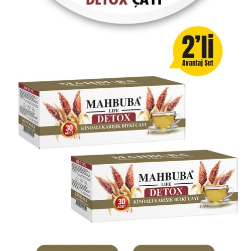 Mahbuba Life 2 Adet Kinoalı Karışık Detox Form Glutensiz Bitki Çayı 2x60gr ( 2 AYLIK 60 KULLANIM )