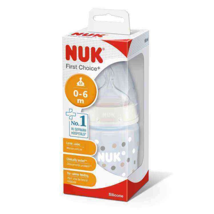 NUK FIRST CHOICE+ YUMUSAK EMZIKLI BIBERON 150ML & 0-6AY