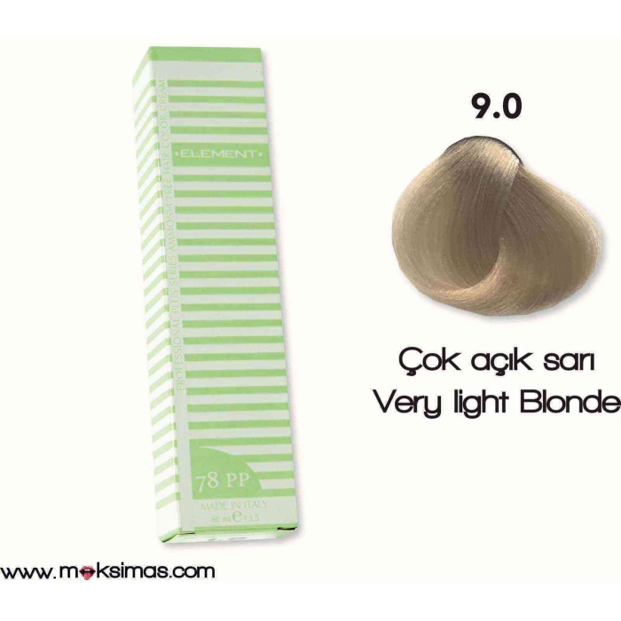 ELEMENT PROF.AMONYAKSIZ BITKISEL KALICI BOYA 60ML NU: 9.0