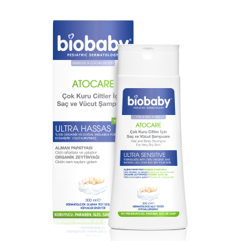 Biobaby Çok Kuru Ciltler için Saç ve Vücut Şampuanı 300 ml