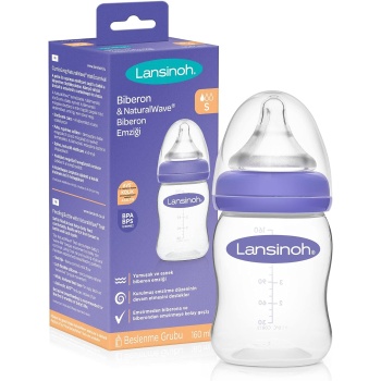 LANSINOH 75980 Natural Wave Biberon 160 ml Pp Yavaş Akış