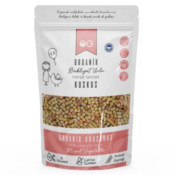 Organik Karışık Sebzeli Bakliyat Unlu Bebek Kuskus 250 Gr +8 Ay