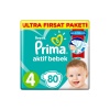 Prima Bebek Bezi Aktif Bebek 4 Beden 80 Adet Ultra Fırsat Paketi