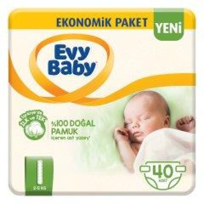 Evy Baby 1 Numara Yenidoğan 40 Adet Jumbo Paket Bebek Bez