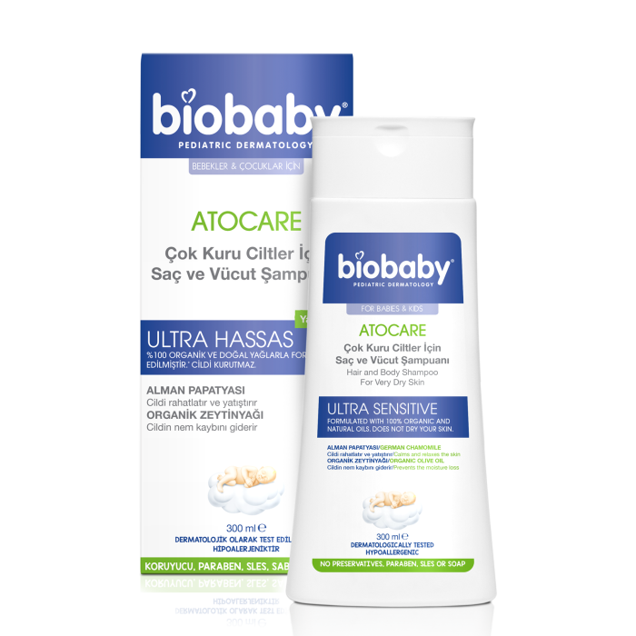 Biobaby Çok Kuru Ciltler için Saç ve Vücut Şampuanı 300 ml