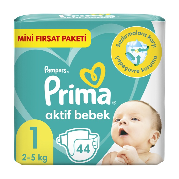 Prima Yenidoğan Bebek Bezi 1 Beden - Numara 2-5 Kg 44 Adet
