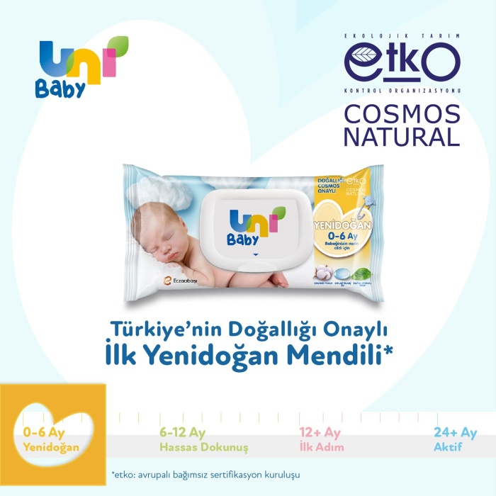 Uni Baby Yenidoğan Islak Mendil 40lı