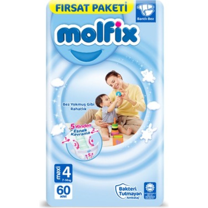Molfix bebek bezi 4 numara fırsat paketi 60 adet