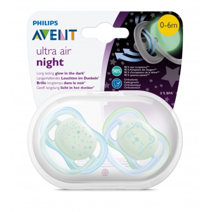 Philips Avent Ultra Air Night Karanlıkta Parlar Gece Emziği 0-6 ay Erkek