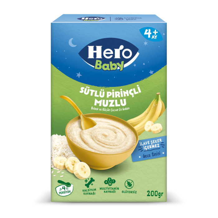 hero baby Sütlü Muzlu Pirinçli kaşık maması 200 gr