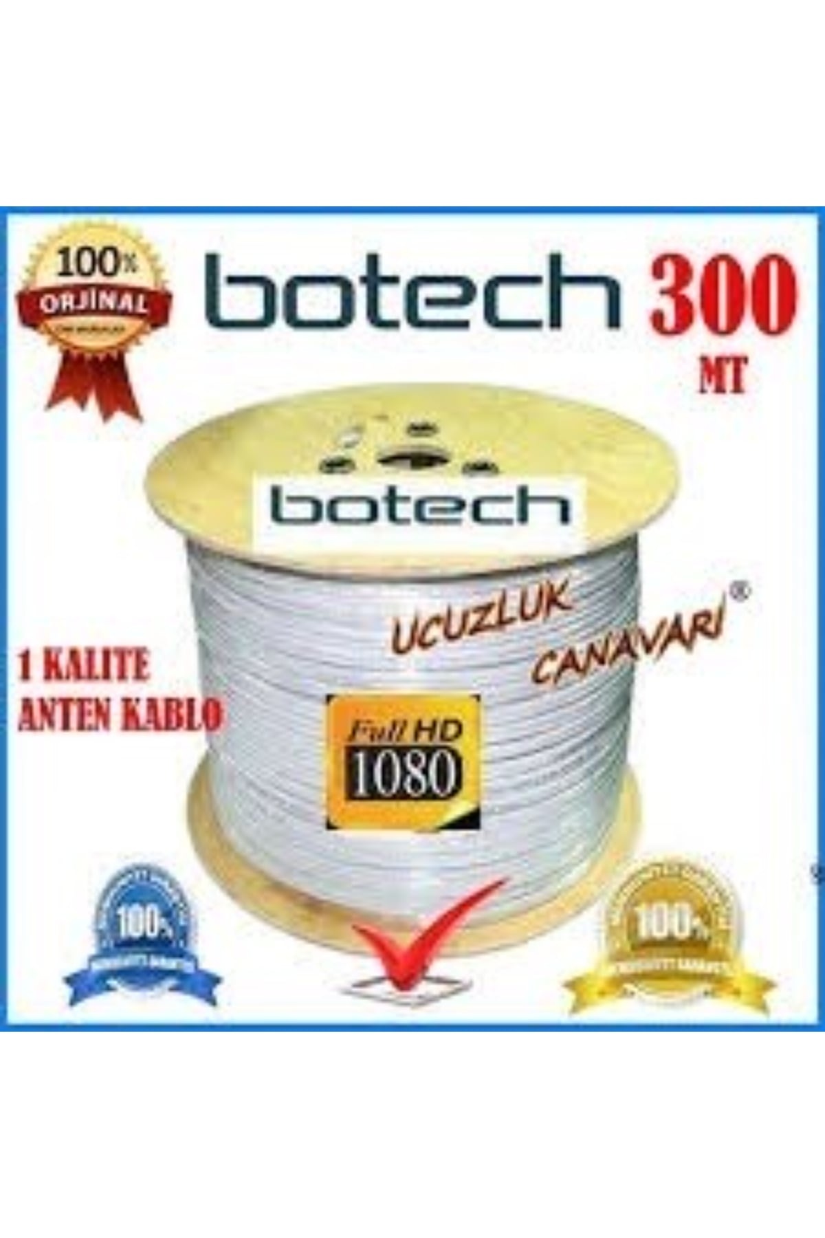 Botech Koaksiyel Uydu Anten Kablo 300Mtrg 6/U4L*2 - 11-0583 - 2345