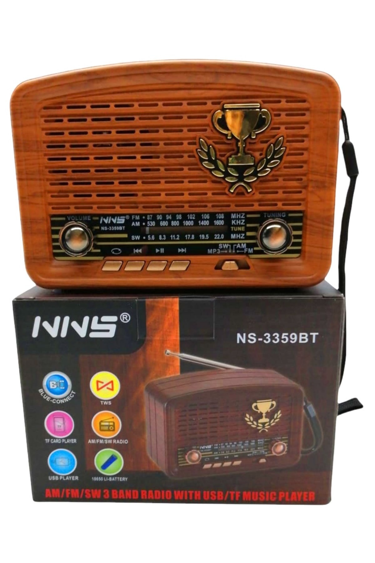 Platoon Pl-4380 Nns Ns-3359Bt Sd/Usb/Fm Nostalji Bluetooth Speaker*40 - 11-1023 - 2345