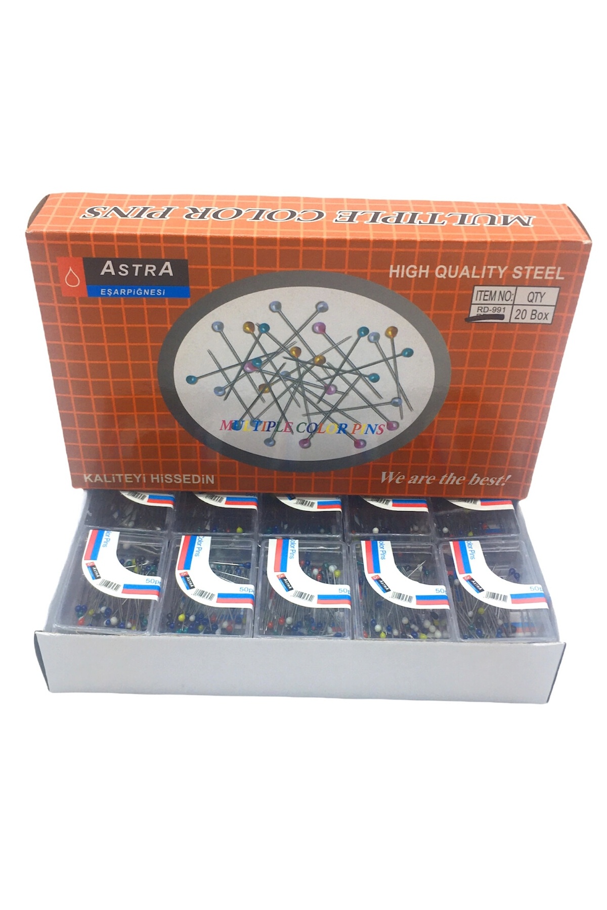 Astra Rd-991 Renkli Mini Başörtü İğnesi*20X72 - 13-0513 - 2345