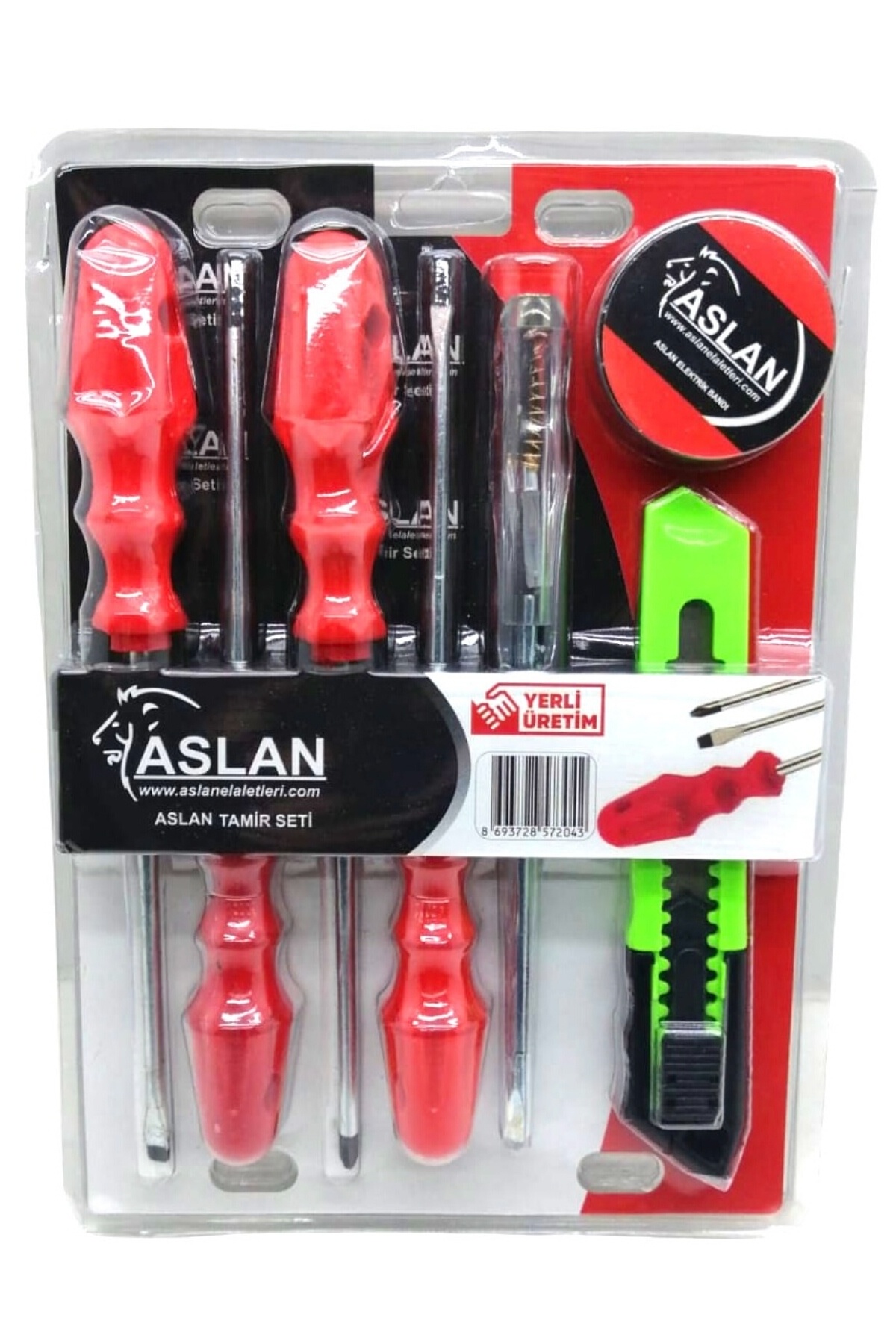 Aslan 7Pcs Tornavida-Maket Bıçak-E.Band Tamir Seti*45 - 13-1228 - 2345