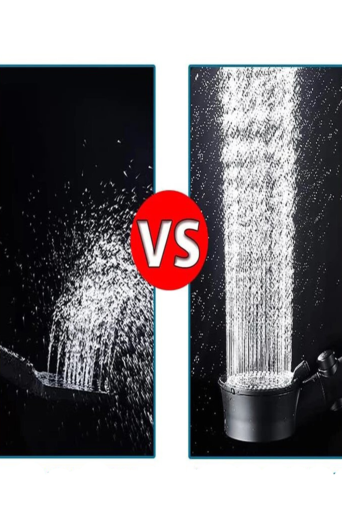 Siyah Turbo Fan Su Tasarruflu Yüksek Basınçlı Duş Başlığı