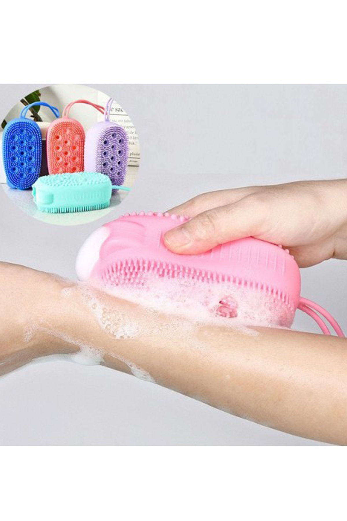 Scrub Mitt İçi Süngerli Kese Köpüren Silikon Banyo Kesesi