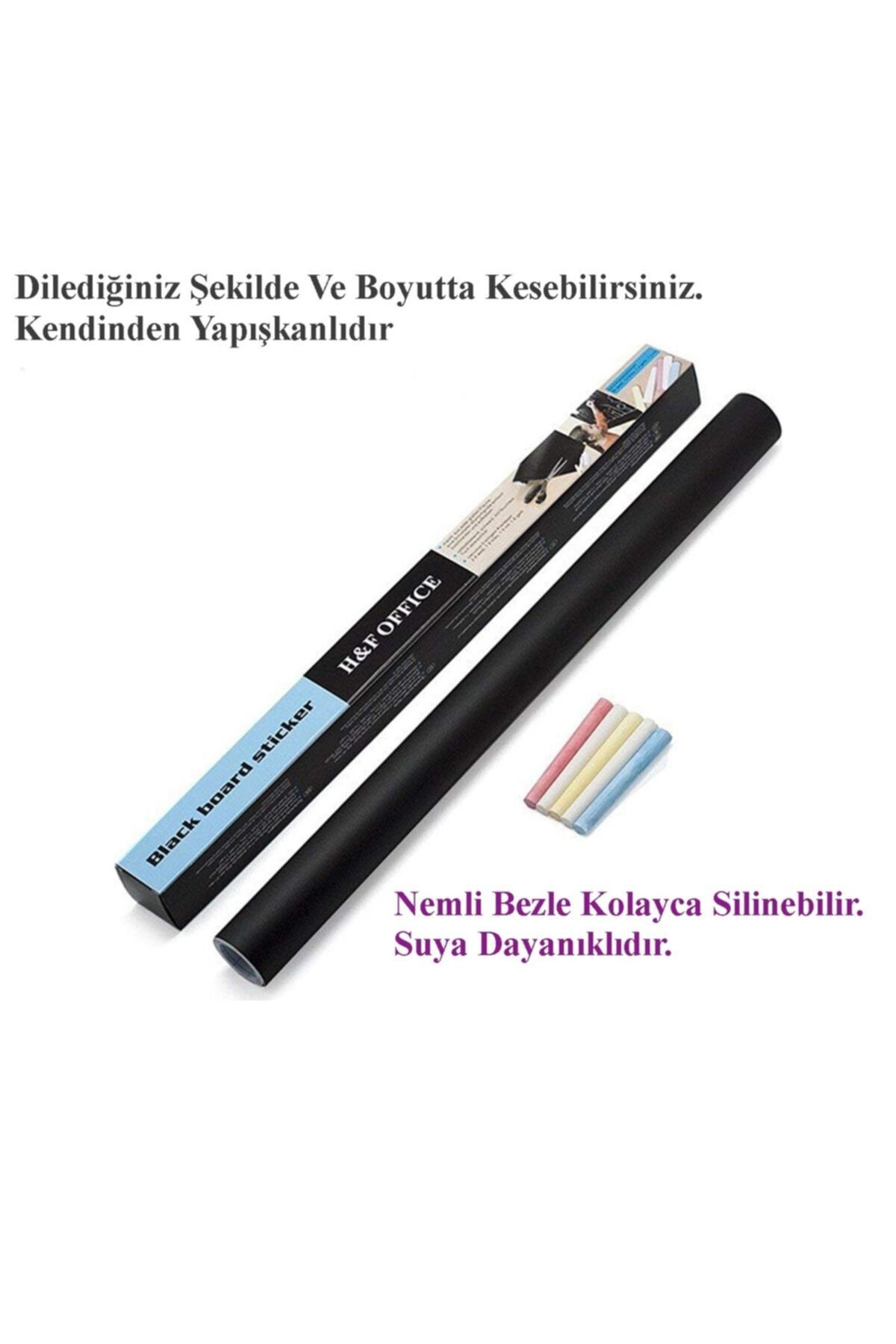 Yazı Tahtası H&f Kara Tahta Yazılabilir Rulo Yazı Tahtası Kendinden Yapışkanlı Silinen Sticker