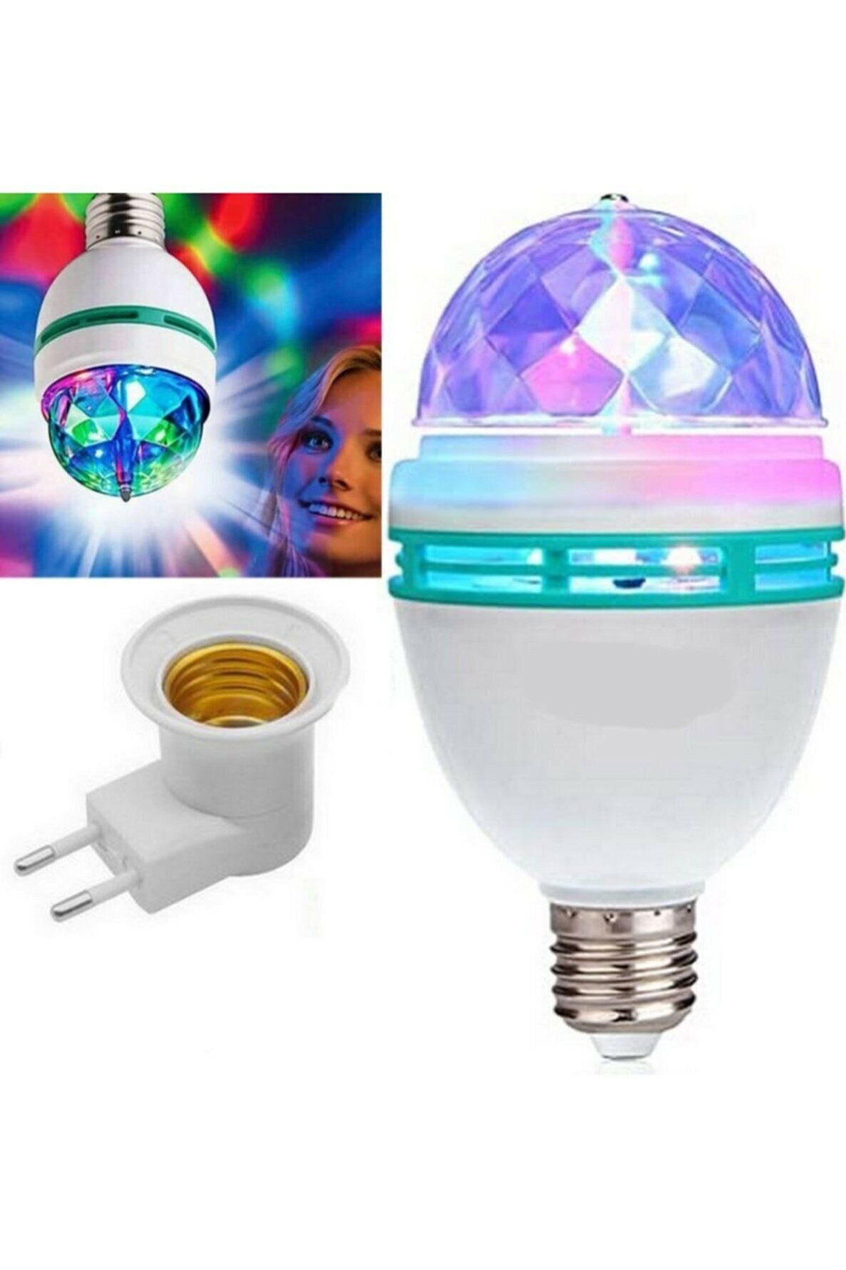 Renkli Disko Ampulü Lambası E27 Duy Led Ampul Dönen Disco Topu