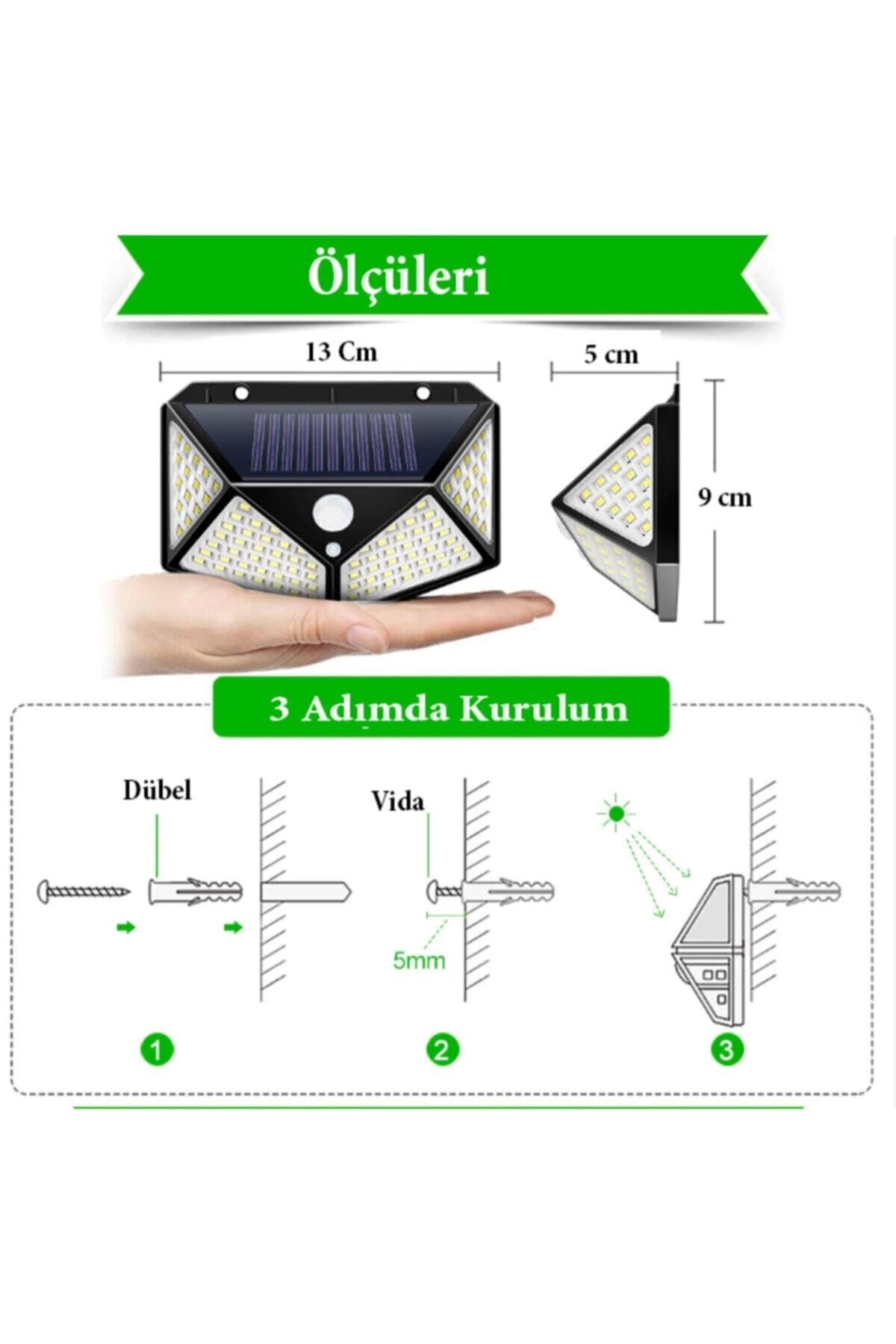 Dış Mekan Aydınlatm 100 Led Bahçe Lambası Bahçe Işıklandırma Bahçe Aydınlatma