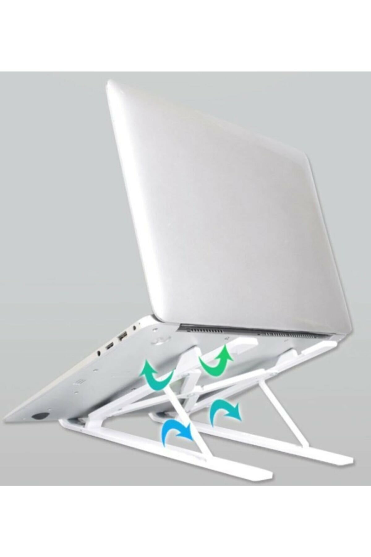 Yükseklik Ayarlı Katlanabilir Laptop Tablet Standı Beyaz