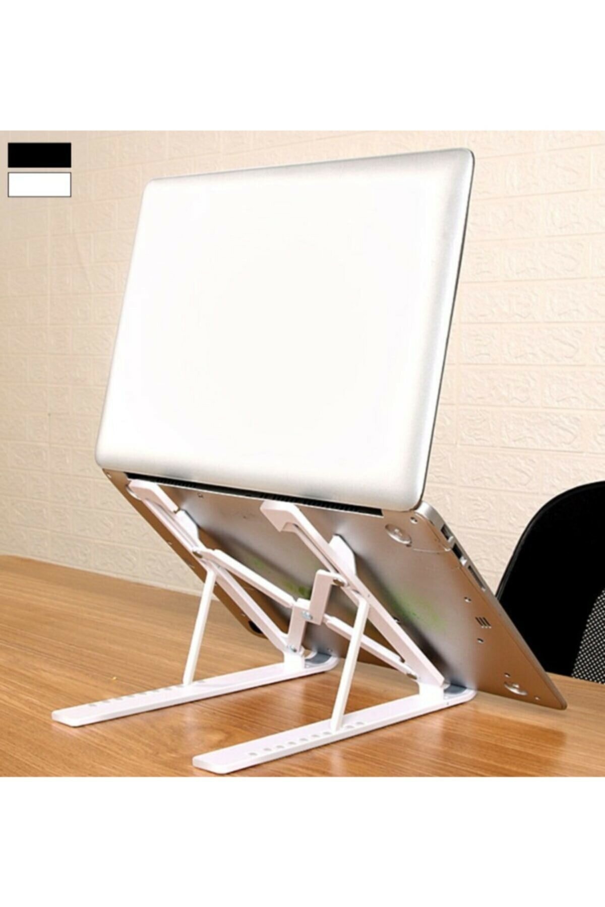 Yükseklik Ayarlı Katlanabilir Laptop Tablet Standı Beyaz