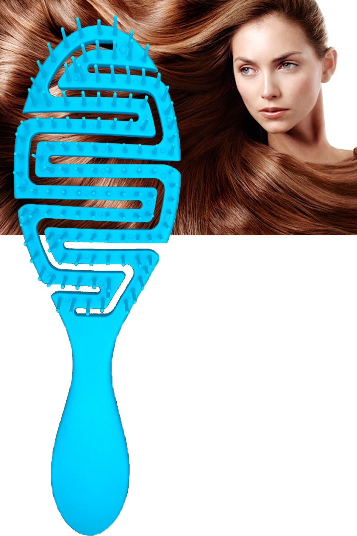 Kullanımı Kolay Bükülebilir Hafif Acıtmaz Saç Tarağı Mavi