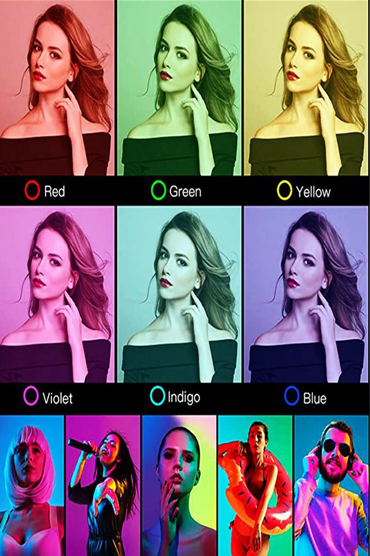 Selfie Aynalı Al20 Rgb Led Telefon Işığı Ring Light Şarjlı 15 Mod Led Işık 1250