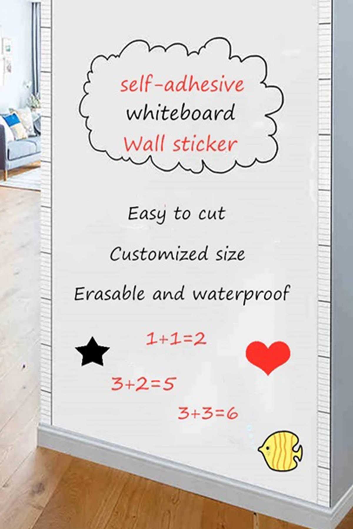 Beyaz Kendinden Yapışkanlı Rulo Yazı Tahtası Silinebilen Sticker Board 45x200cm 1430