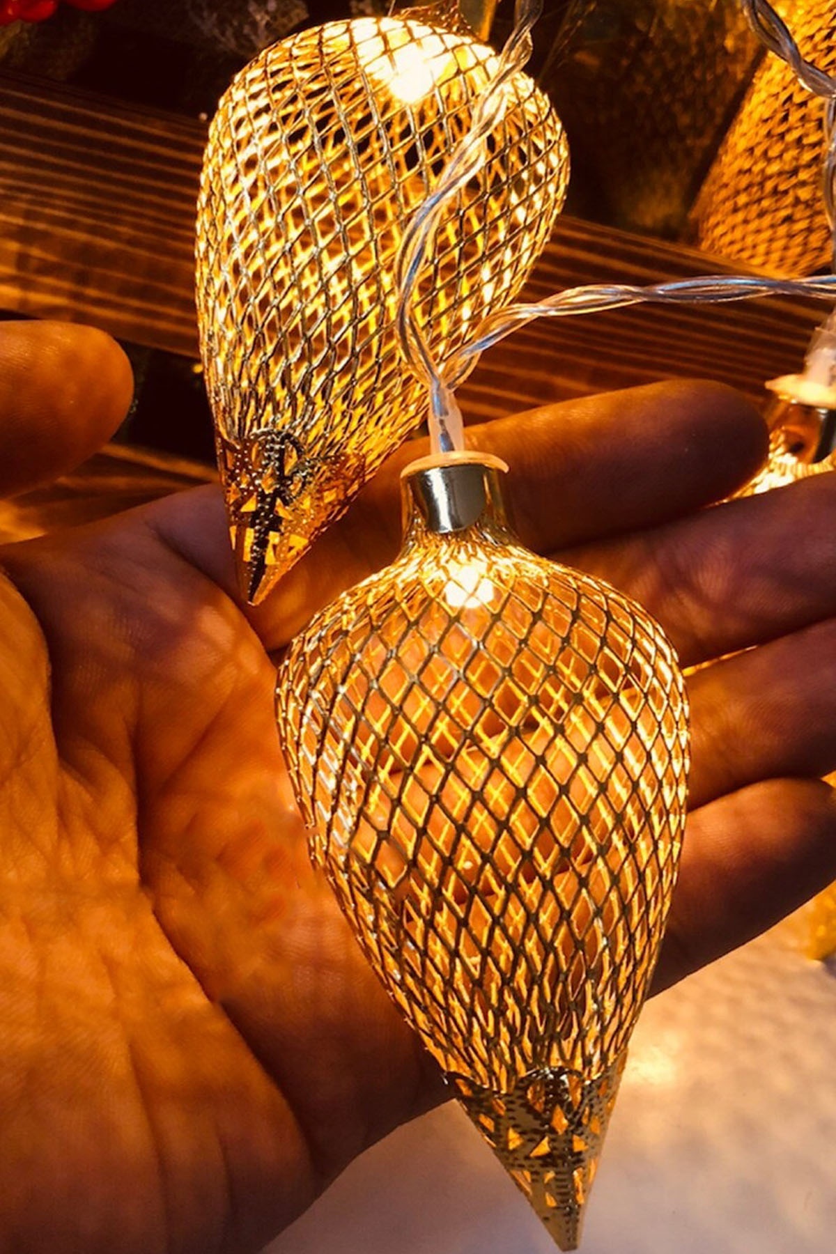 Mobee Metal Kozalak Tasarım 10’lu 2 Metre Led Işık Zinciri Dekoratif Led Işık
