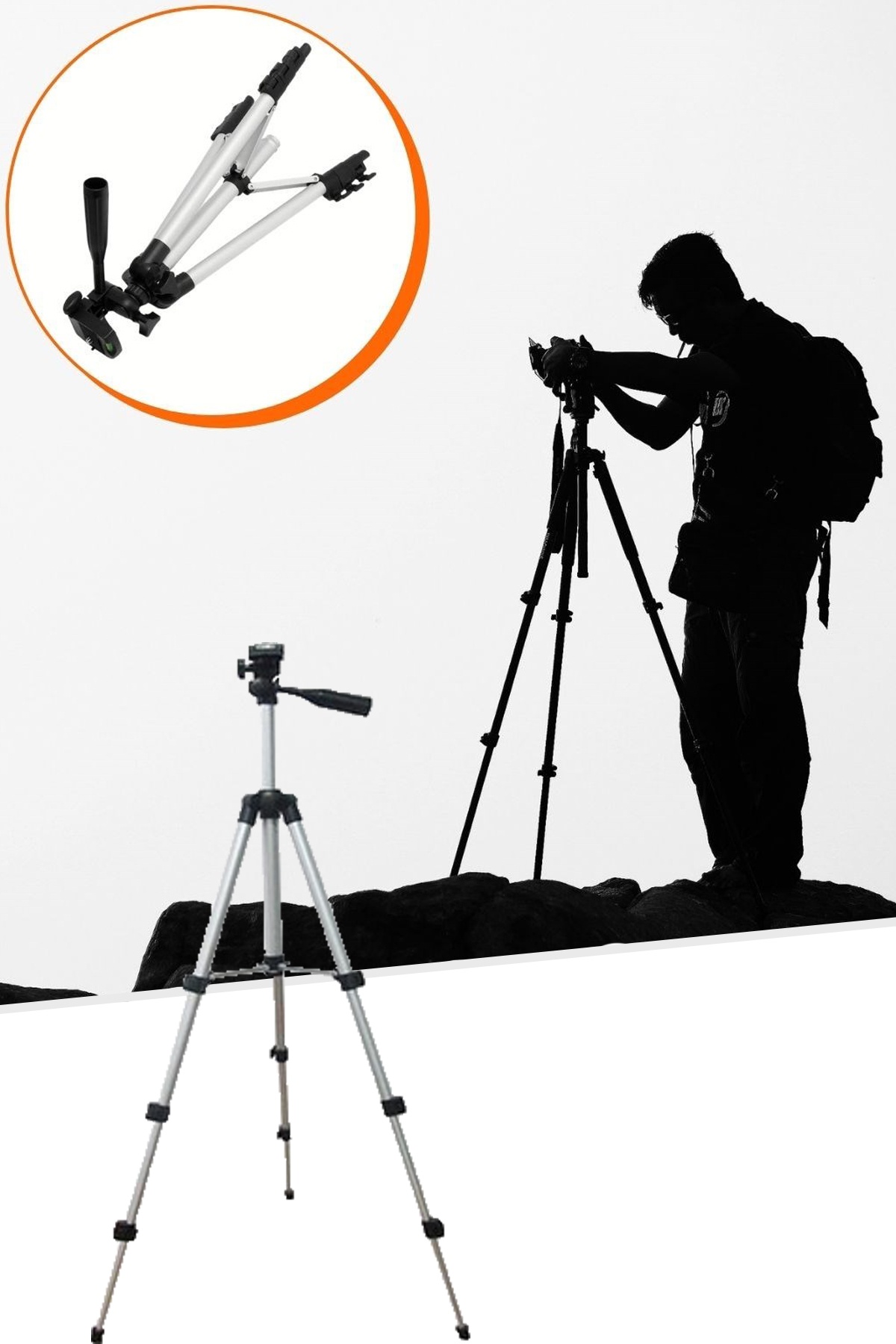 Mobee 105 Cm Tripod Fotoğraf Makinesi Kamera Cep Telefonu Ayaklı