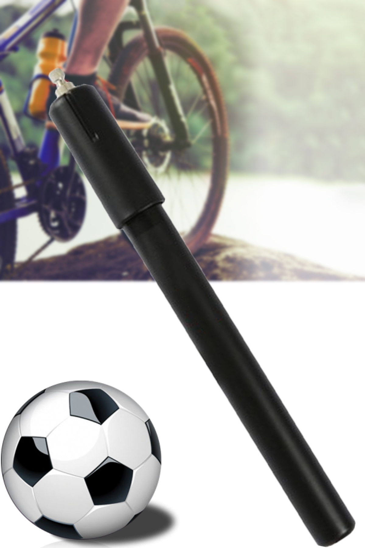 Mobee Real Özs-1112 Taşınabilir Mini Plastik Bisiklet Hava Pompası - Siyah