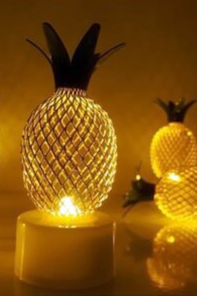 Mini Ananas Gece Lambası 3Lü Şirin Led Işık Seti