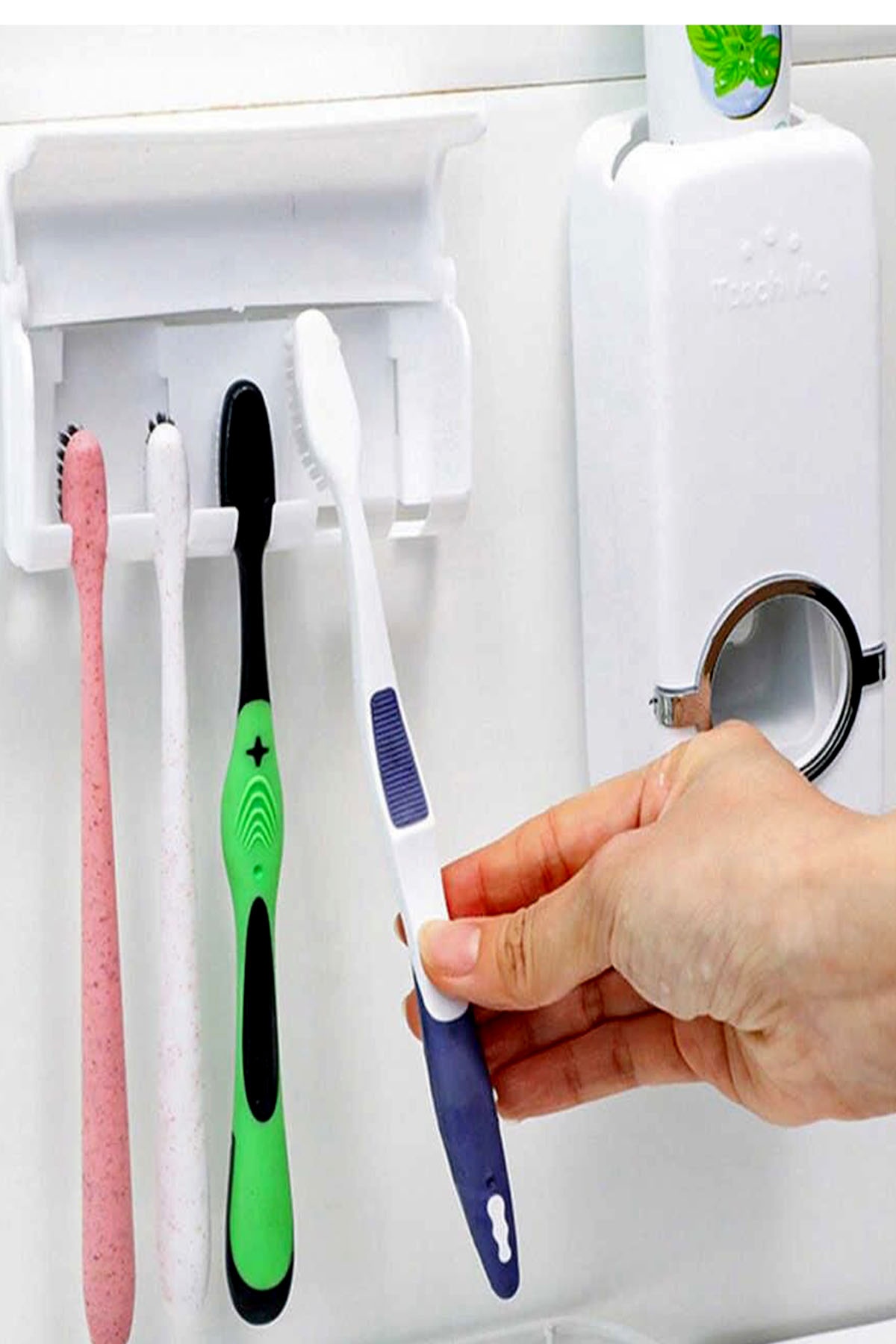 Otomatik Diş Macunu Sıkacağı Ve 5li Fırçalığı Macun Sıkıcı Fırçası Tutucu