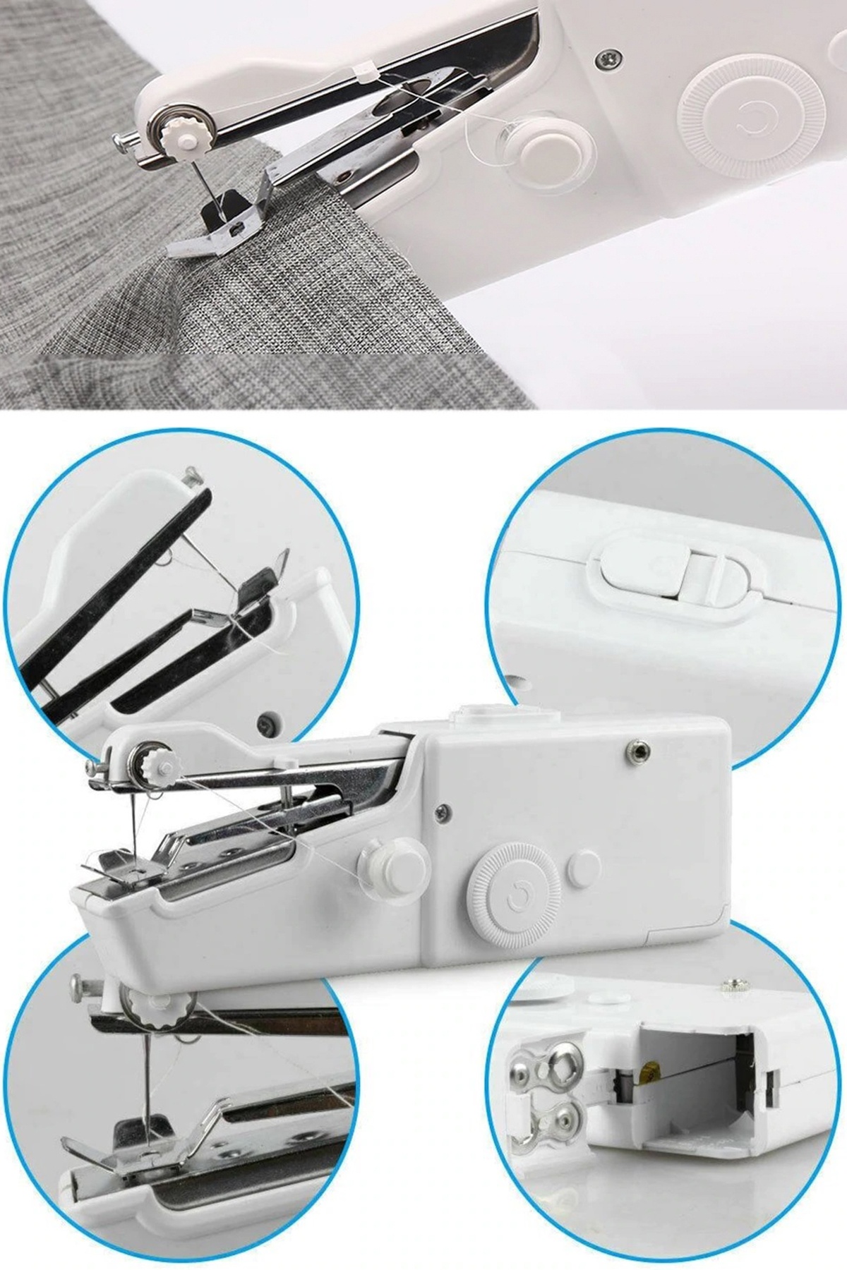 Handy Stitch Mini Dikiş Makinası Pratik Pilli El Makinesi